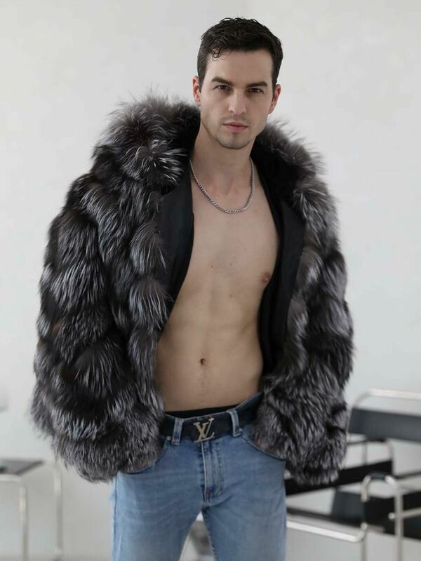 Janefur-chaquetas de piel de zorro con capucha para hombre, abrigo corto de lujo, grueso, cálido, personalizado, invierno, 2022
