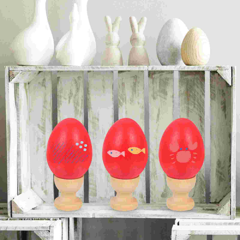 10 pezzi rosso stampabile pasqua Eggss imitazione bambino riempibile sorpresa pasqua forma in legno ornamenti