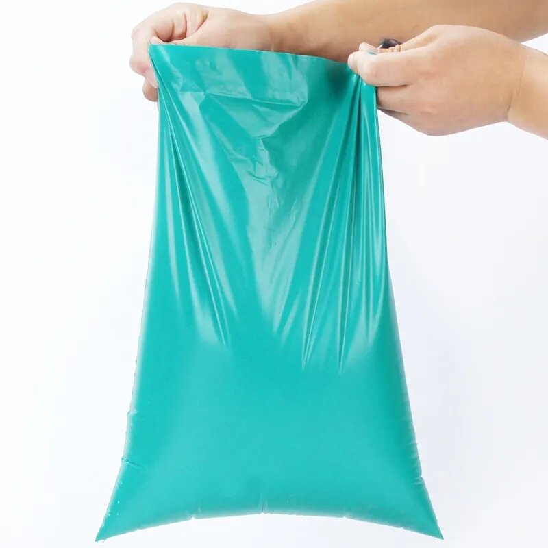 50 Stks/pak Plastic Koerier Groene Tas Express Verpakking Zakken Dikke Kleding Waterdichte Mailing Bags Zelfzegel Envelop Etui