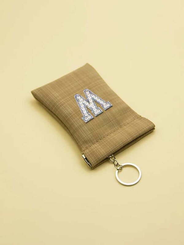 Customized Durable Key Wallets - PU Multi-Functional Personalized Customer Name Gold-Toned Letter Decor Multi-Layered Artistry