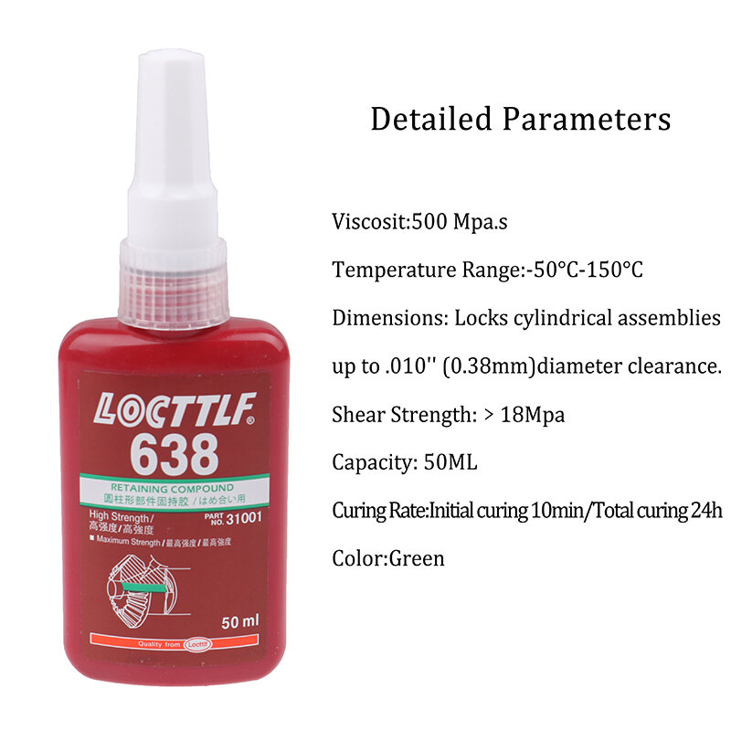 50ml 638 Retaining Compound Thread Locker Adhesive Glue Multi-purpose Use