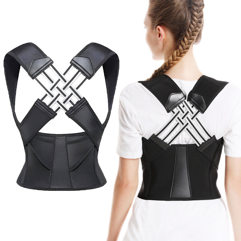 Cinturón de postura de espalda ajustable para hombres y mujeres, soporte de postura de espalda Unisex para oficina, gimnasio en casa, apto para columna vertebral, hombros