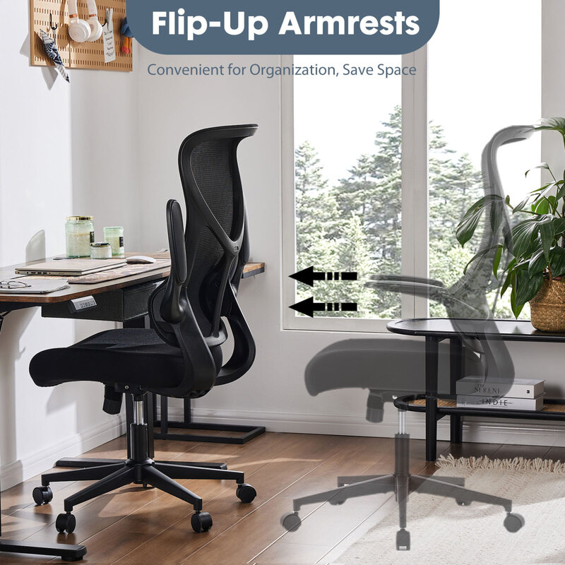 Comoda ed elegante sedia da ufficio direzionale con schienale alto e croccante con rete traspirante per scrivania del Computer