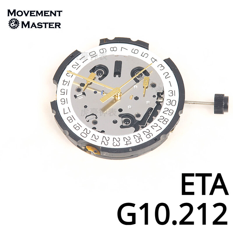 Szwajcarskie Brand New Original ETA G10.212 Movement 6Hands Date-4 G10.211 uniwersalne akcesoria zegarek z mechanizmem kwarcowym V8