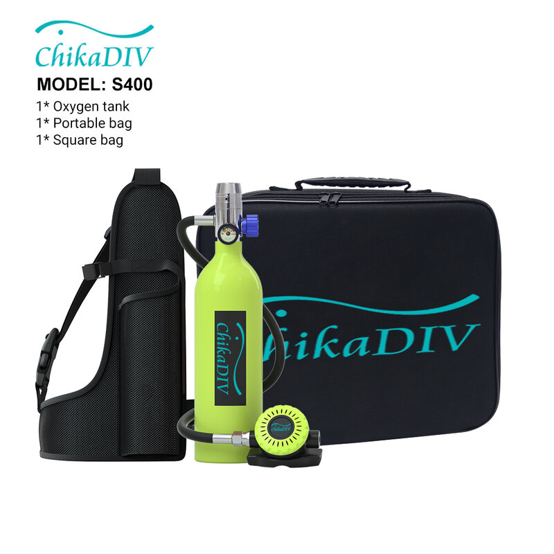 Chihadiv tangki Scuba Mini C400, peralatan selam Snorkeling selam portabel tangki Scuba silinder oksigen dapat diisi ulang