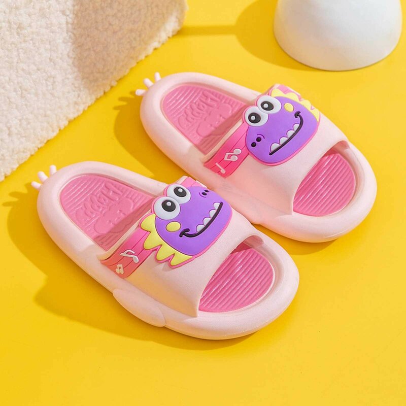Zapatillas de dinosaurios antideslizantes para niñas y niños, zapatos de dibujos animados, sandalias suaves para bebés, Pantuflas para el hogar, 2023