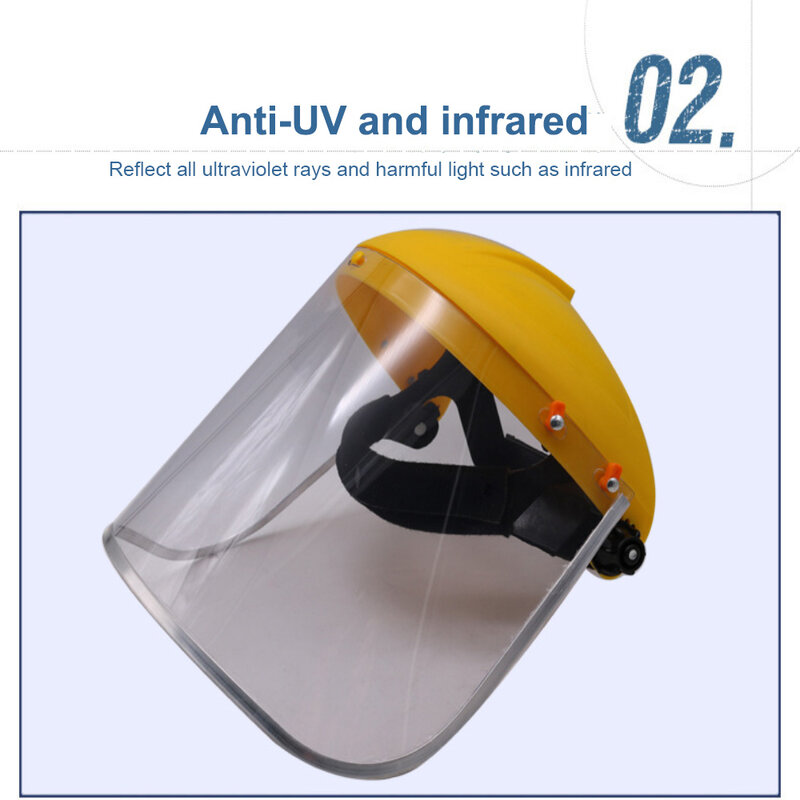 Topi penutup wajah penuh transparan, peralatan masker wajah motor pelindung mata terpasang di kepala PVC keamanan