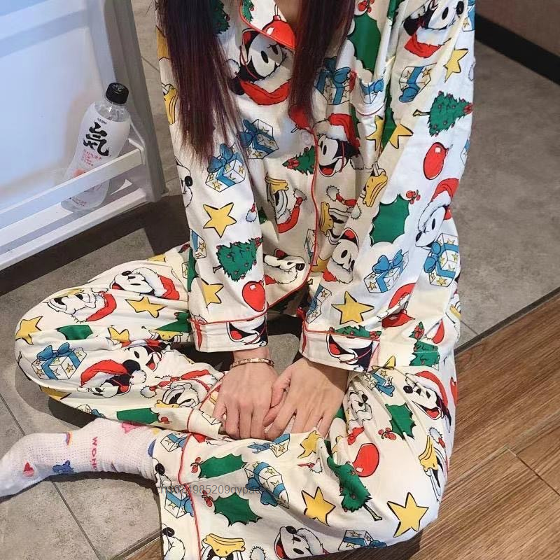 Sanrio-Conjunto de pijama de Anime Cinnamoroll para mujer, ropa de casa Y2k, dulce, Preppy, Tops, pantalones, 2 piezas, Primavera, nuevo