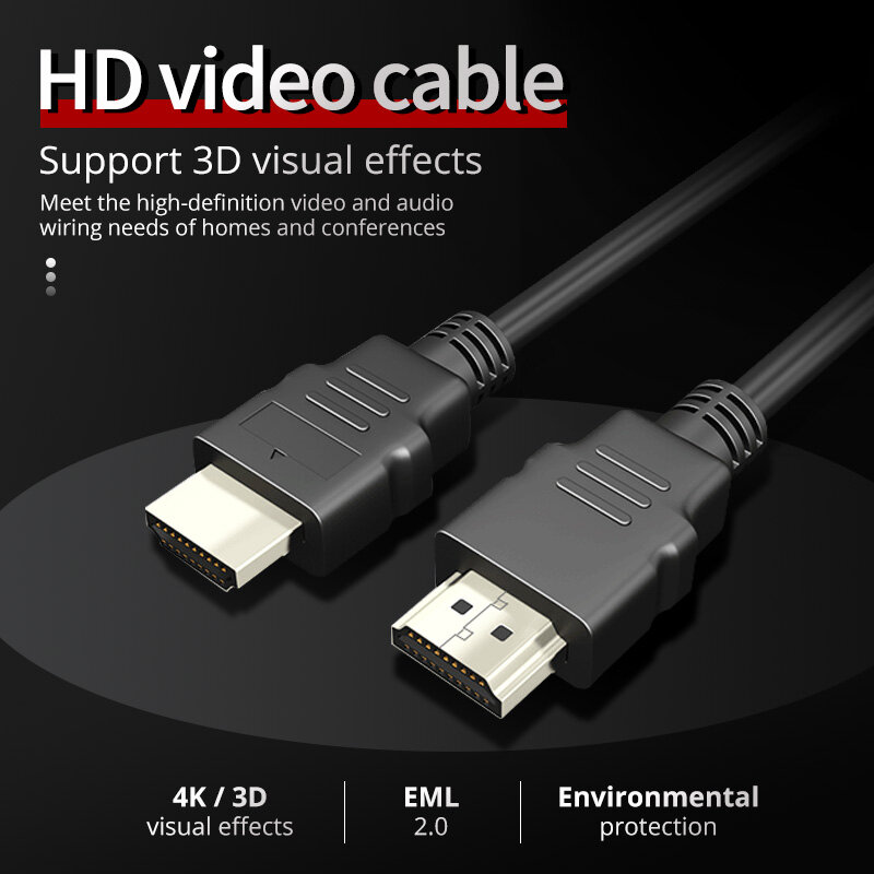 4K UHD Video Gold Plated HDMI-compatible 2.0 Male-Male Cable for Desktop Laptop PS3/4 Projector Monitor HDTV Set-top Box