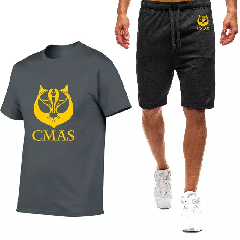 남성용 스쿠버 다이빙 반팔 티셔츠, 심플 캐주얼 패션 세트, 9 색 프린팅, CMAS 2024, 여름 하이 퀄리티