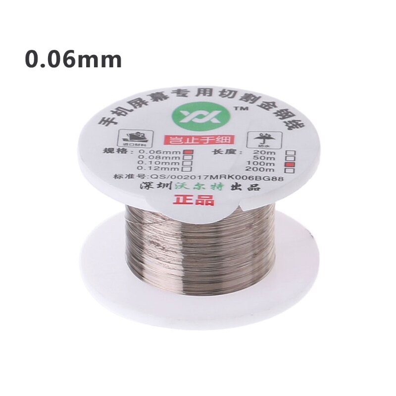 0.05/0.06/0.08/0.1mm Molybdenum Cutting Wire Gold 100m/329ft Compatiable with LCD Front Glass Seperation Steel Wire Tool
