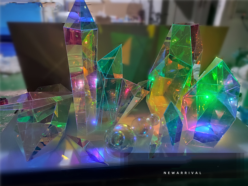 Laserowa kolorowa płyta akrylowa do specjalnego kształtu wielokątny kryształowy diament box magic color personalizacja