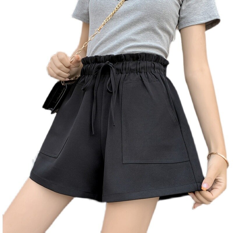 The 2022 new Korean version shows thin plus size loose wide leg hot pants foreign style thin sports wear women