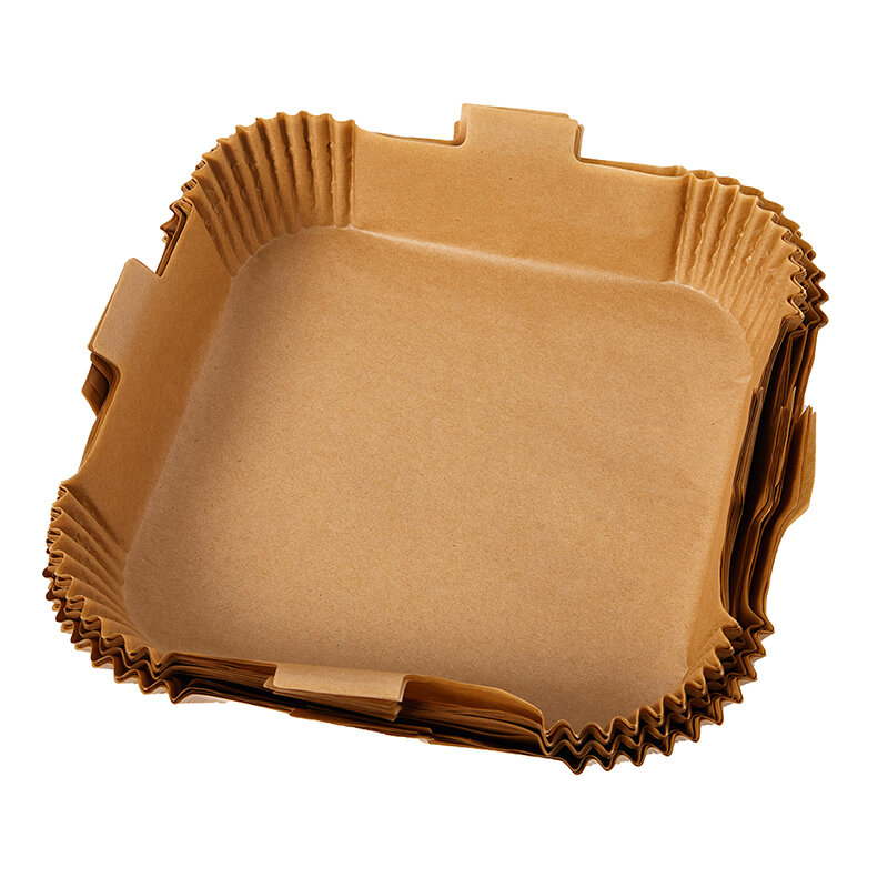 주방 오븐 베이킹용 일회용 종이 에어 프라이어 액세서리, 사각형 원형 내유성 라이너, 붙지 않는 매트, 50 개