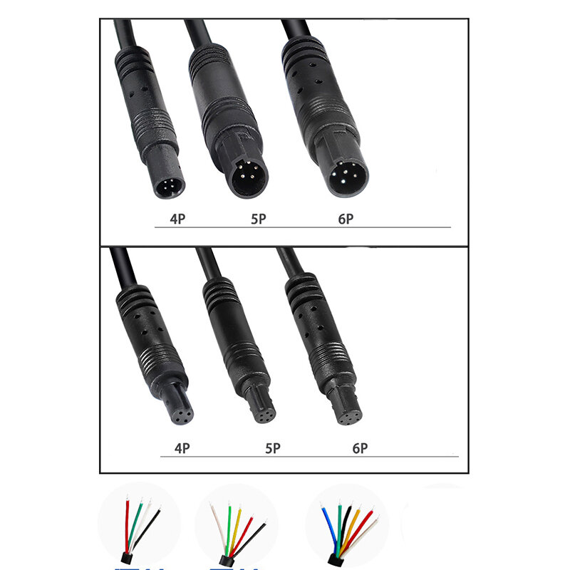 4pin 5pin 6pin Male to Female Cord Car Vehicle DVR Camera Extension connector Cables HD Monitor Rear View Camera Wire