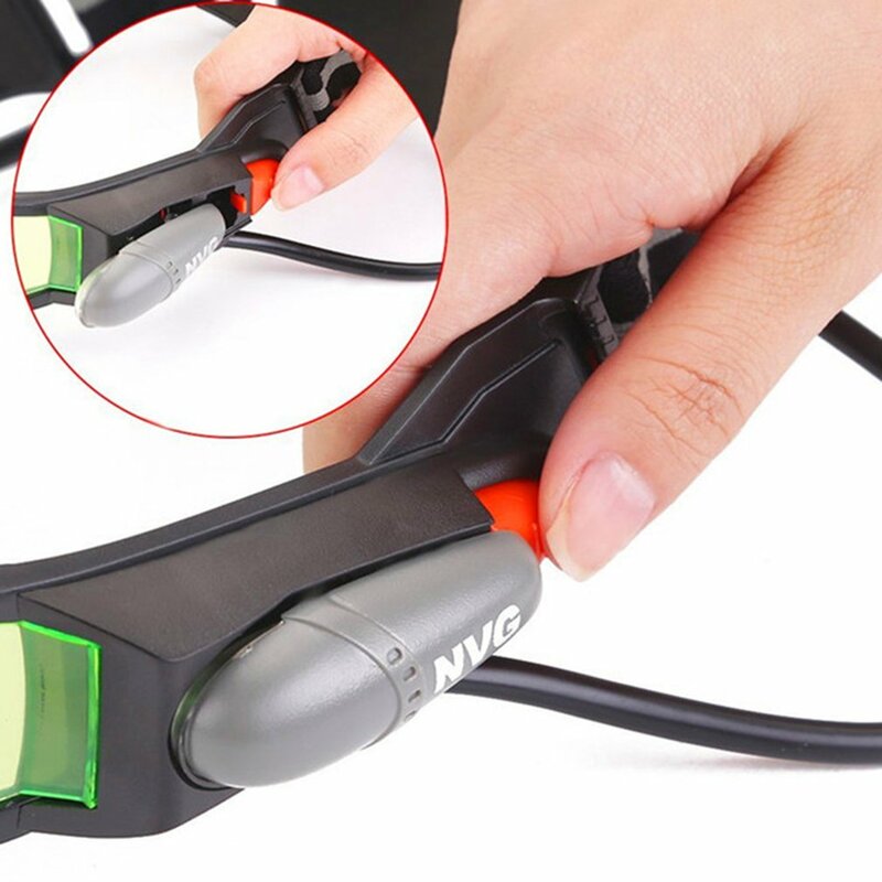 Adjustable LED Night Vision Glasses Goggles Motorcycle Motorbike Racing Hunting Skiing Glasses Eyewear Flip-Out Light Windproof