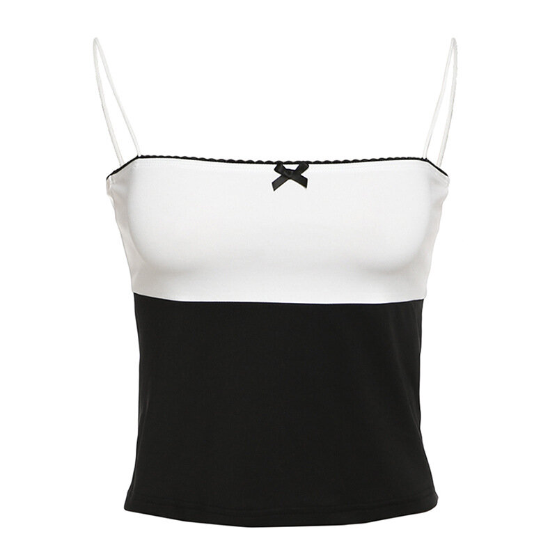 Women's Top Sexy Short Mini Strap Sleeveless Fashion  Streetwear Bra White Black Summer Casual Daily Wear