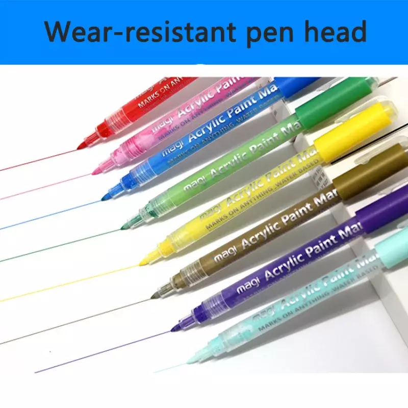24pcs Cartoon Colored Water-based Marker Pen White Transparent Pen Holder Ceramic Painting Pen Art Graffiti Marker Pen