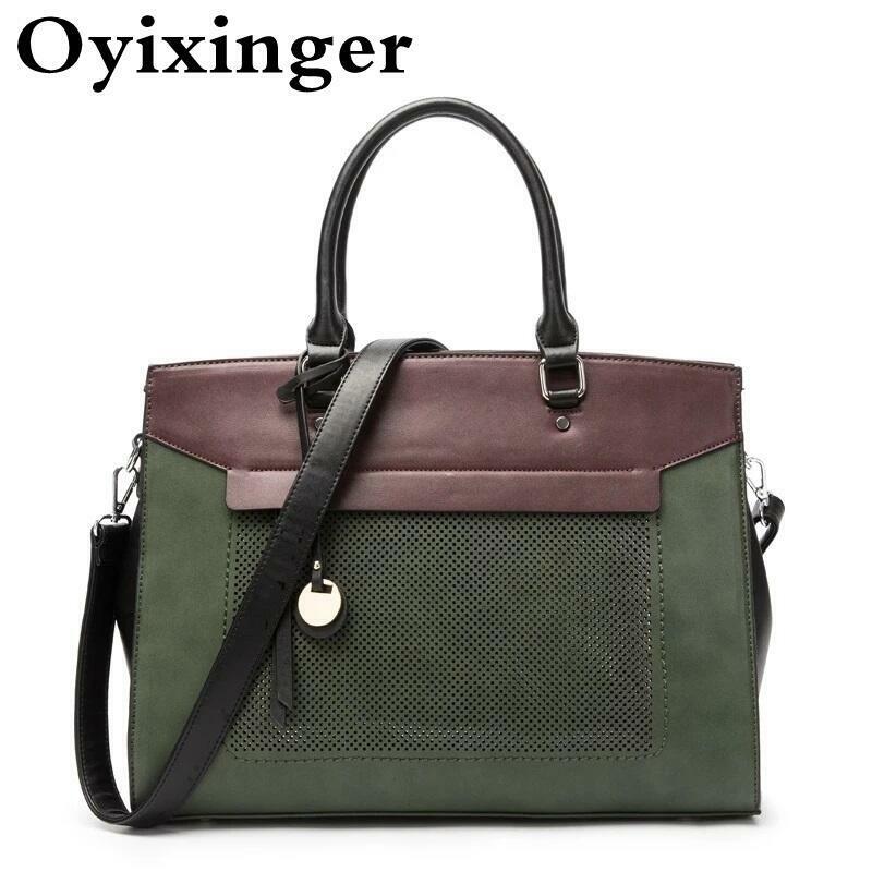 Женский кожаный портфель OYIXINGER, деловая сумка через плечо для ноутбука 13 дюймов MacBook Hp Acer Dell, модная женская сумка с верхней ручкой