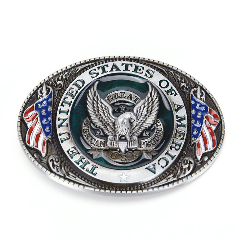 Western style New U.S.A. American flag eagle metal alloy Men Belt Buckle New fashion