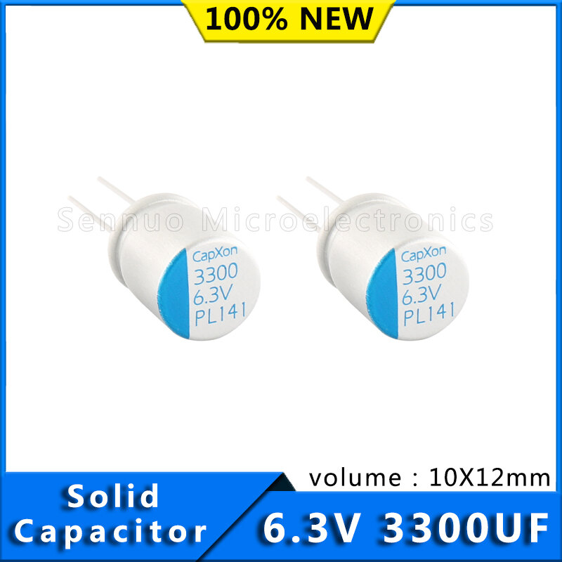 10pcs Brand New 6.3v 3300uf Capacitor 10*12mm 10X16mm Aluminum Electrolytic Capacitor 3300uf 6.3v In-Line Solid Capacitor