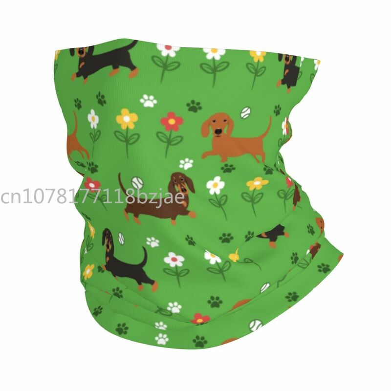 Dachshund Floral Dog Pattern Neck Warmer, Windproof Wrap, lenço facial para salsicha de esqui, Warmer Badger, Doxie Gaiter Headband, Inverno