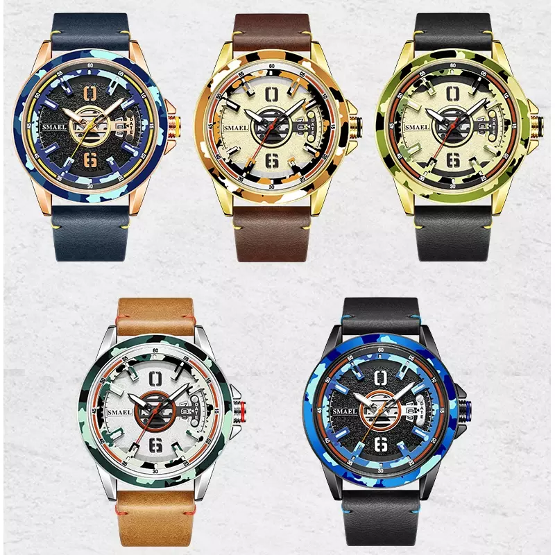 SMAEL Top marka luksusowe męskie zegarki wojskowy sportowy zegarek na rękę wodoodporny świecący zegarek kwarcowy mężczyźni zegar z kalendarzem Relojes