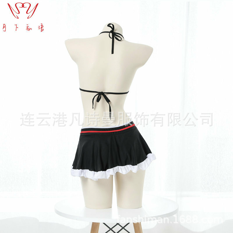 Sexy Underwear Sets bowknot Pleated Skirt Three point style Cosplay Costume Girls Women Uniform Temptation JK Dress