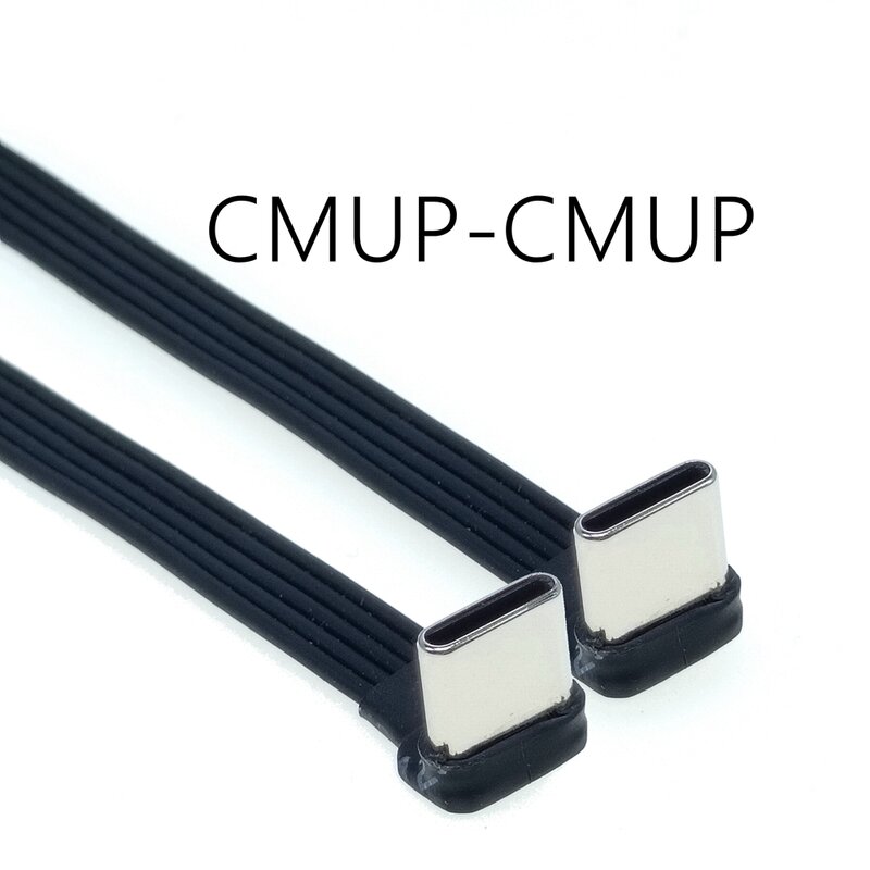 Câble adaptateur coudé à 90 ° de type C à USB-C 50cm Câble flexible pour banque d'alimentation Câble de développement de câble PD Câble en silicone plat courbure USB C