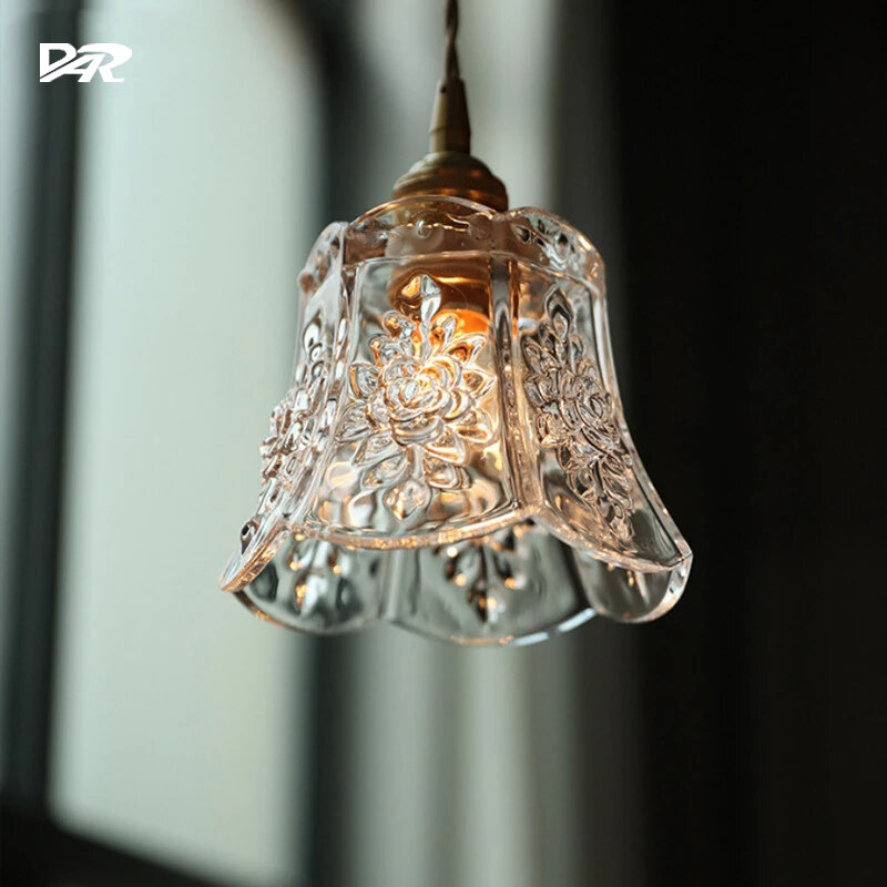 Plafonnier suspendu en verre au design moderne, luminaire décoratif d'intérieur, idéal pour une salle à manger ou une table de chevet