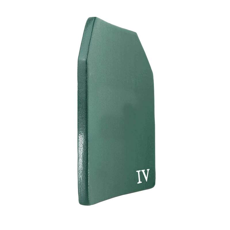 NIJ IV placa a prueba de balas de inserción independiente, poliurea verde de alúmina, cerámica y PE, 10 "x 12"