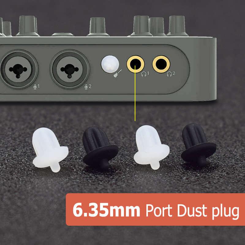1/5/10/20 pz 6.35mm interfaccia Dust Plug gomma siliconica Soft Plug Computer Display Port Desktop host interfaccia Audio Dusts Caps