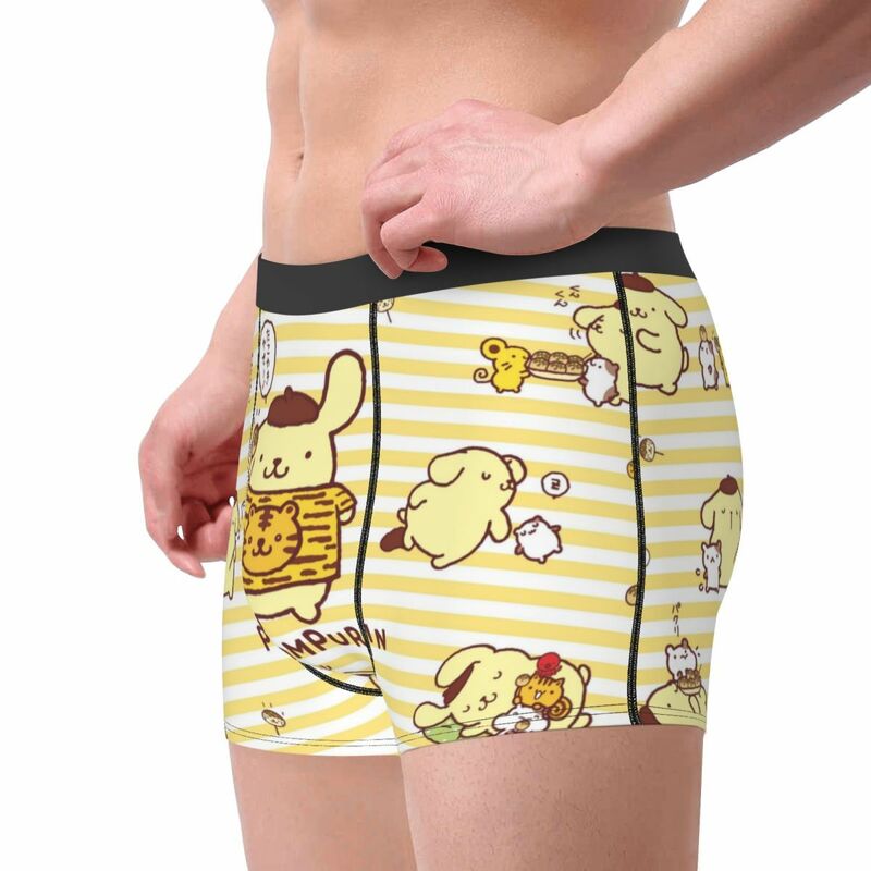 Custom Pompompurin Sanrio Cartoon Boxer Shorts For Homme 3D Print Underwear Panties Briefs Soft Underpants