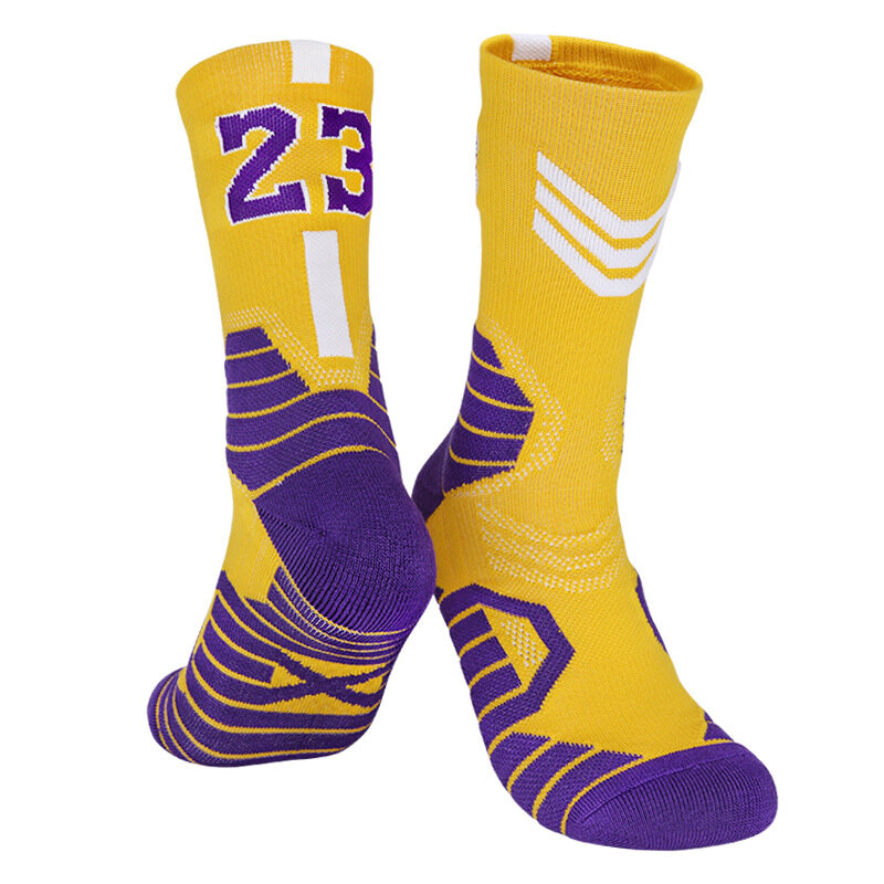 Knee Number Sports Socks High Men's Basketball Thickened Towel Socks Bottom Cycling Running Basket Child Adult calcetines Socks