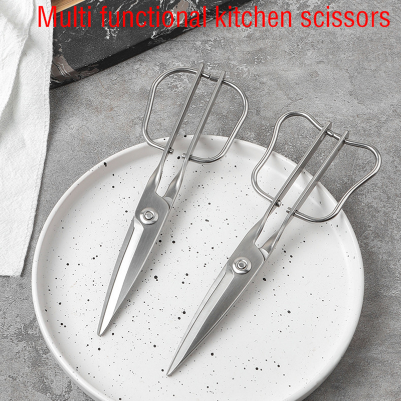 Tijeras de cocina desmontables multifunción, utensilio de cocina extraíble de acero plateado para alimentos, herramientas de corte de carne
