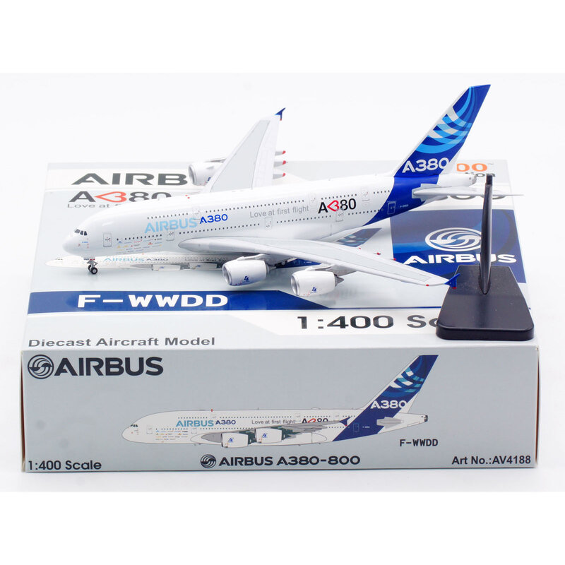 에어버스 산업 다이캐스트 항공기 제트 모델 F-WWDD, AV4188 합금 수집 비행기 선물, A380, 1:400, "첫 비행에 사랑"