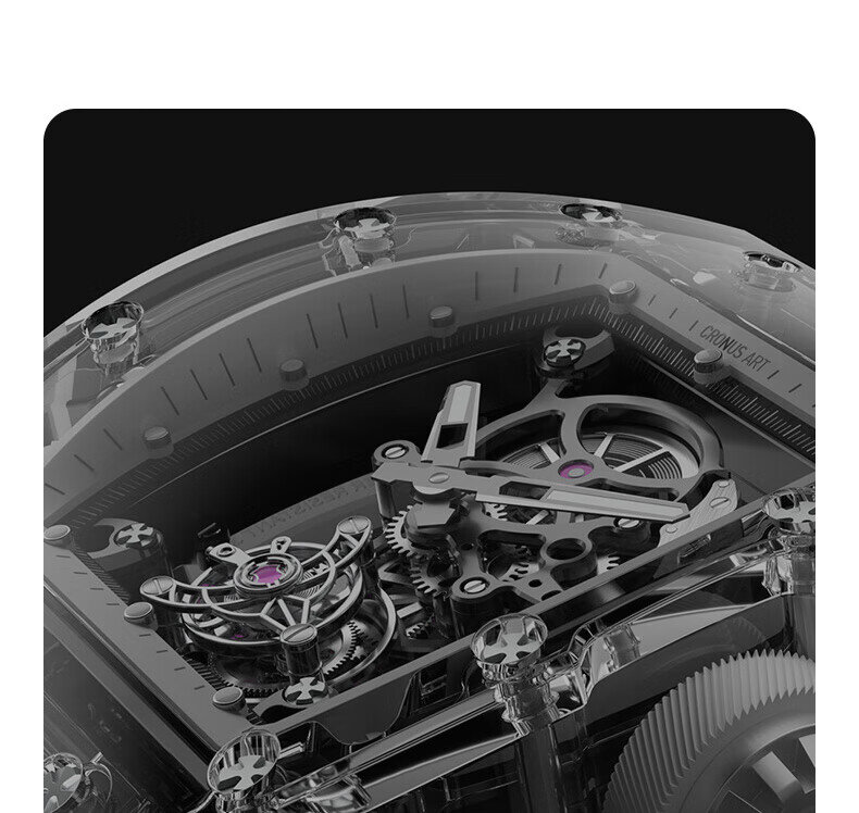 CRONUSART-Relógio mecânico automático masculino, pulseira fluororubber luminosa, relógio de pulso turbilhão Tonneau, caixa safira
