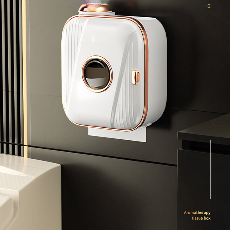 Aromaterapi Kotak Tisu Toilet Kertas Toilet Kertas Toilet Penempatan Kertas Gulungan Kertas Rak Penyimpanan Dinding Dipasang Lubang Gratis