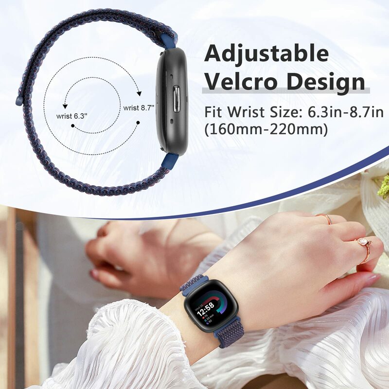 Cinturino per Fitbit Versa 3 accessori a 4 bande Nylon loop replacment cintura sportiva traspirante bracciale Correa Fitbit Sense 2 band