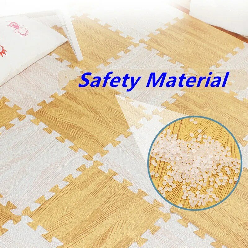 赤ちゃん用の木製の床の発泡マット,プレイマット,厚さ30x30cm,プレイルーム用パズルマット,8個