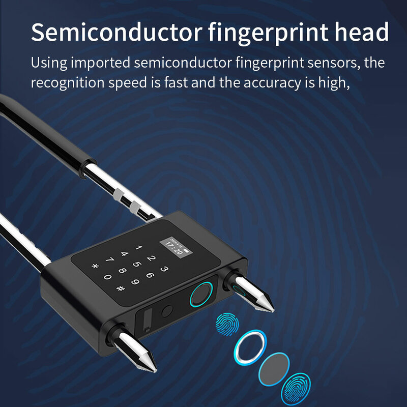 Intelligente elektronische biometrische Finger abdrucks perre mit Tuya App-Steuerung Bluetooth-Passwort 13,56 MHz Karte U-Typ-Schloss für Bürotür