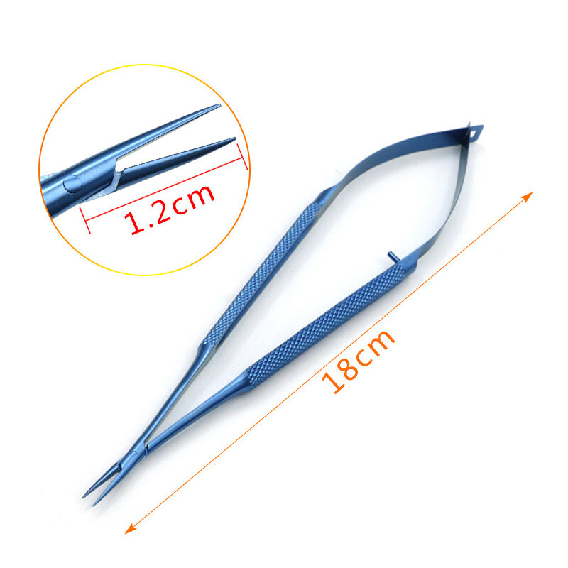 Micro scissors stainless steel titanium alloy surgical fine instruments straight pointed tip 12 14 16 18cm