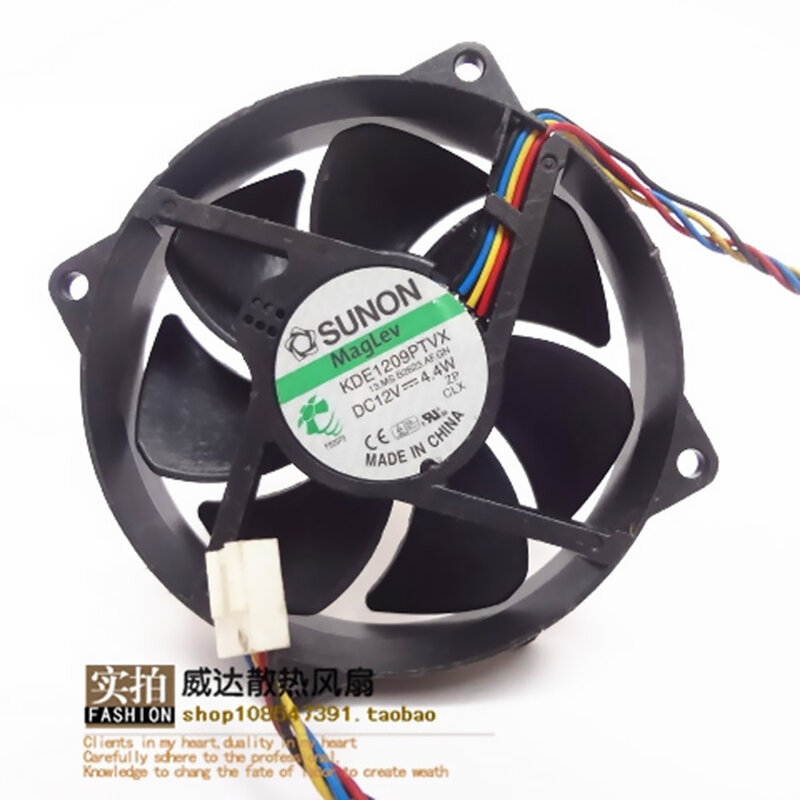 Maglev Round CPU Case Cooling Fan KDE1209PTVX 4.4W 4 Pin DC 12V Tested for SUNON