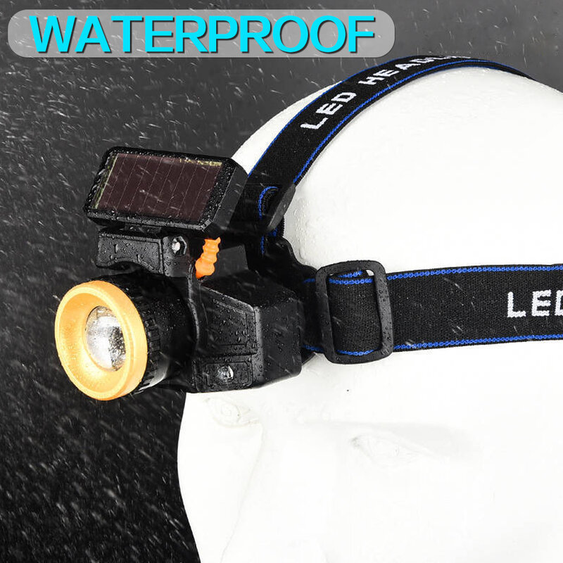 울트라 브라이트 LED 헤드램프, 충전식 방수 헤드 램프, 높은 루멘 헤드 라이트, 내장 배터리 포함