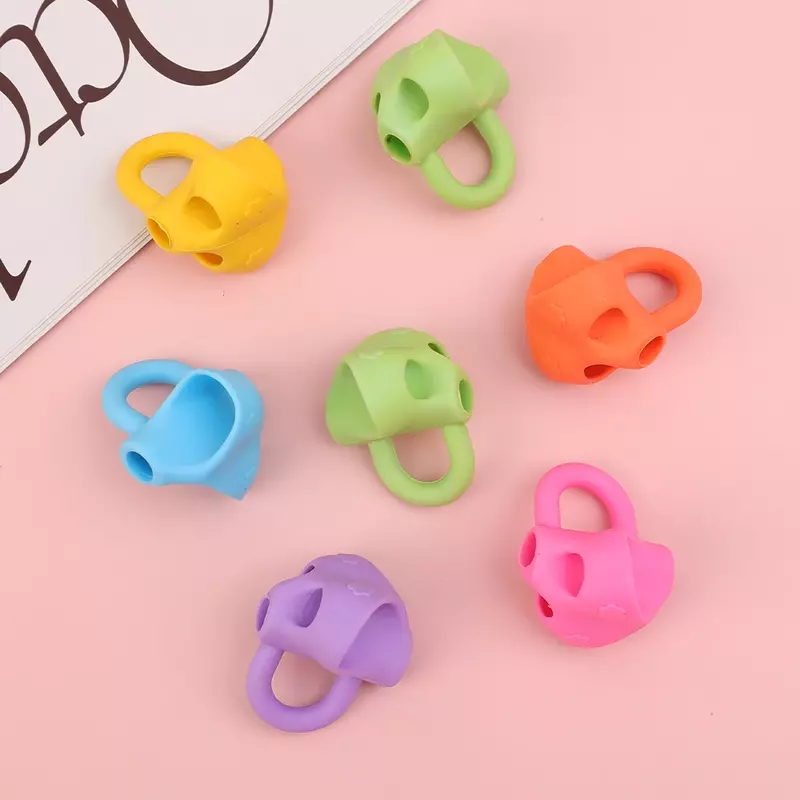1/6Pcs Silicone Pencil Grips Three Fingers Fixed Handwriting Posture Correction Grip Trainer Kids Pencil Holder Writing Aid Grip