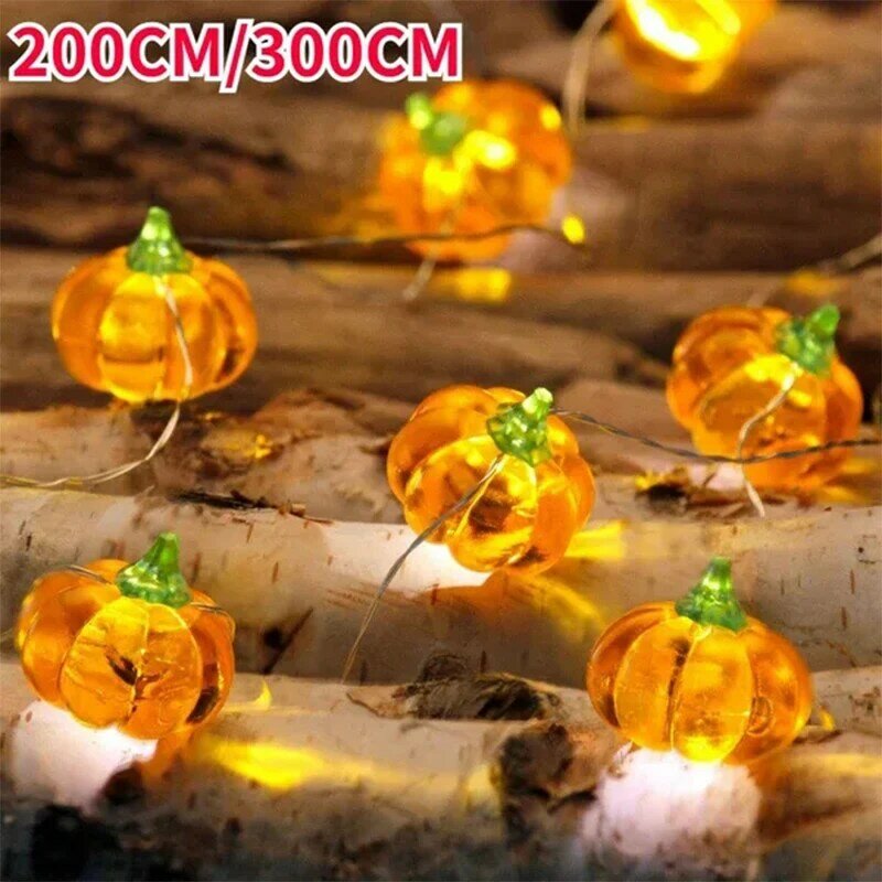 Светодиодный Хэллоуин тыква подвесные фонарики строка для детской вечеринки на день рождения Хэллоуин