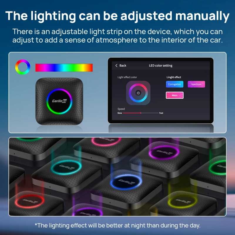 アンドロイド 13 LED CarlinKit CarPlay AI ボックスクアルコム SM6225 ワイヤレス CarPlay Android 自動スマートカーミニボックス 4 グラム LTE FOTA アップグレード 8 グラム 128 グラム