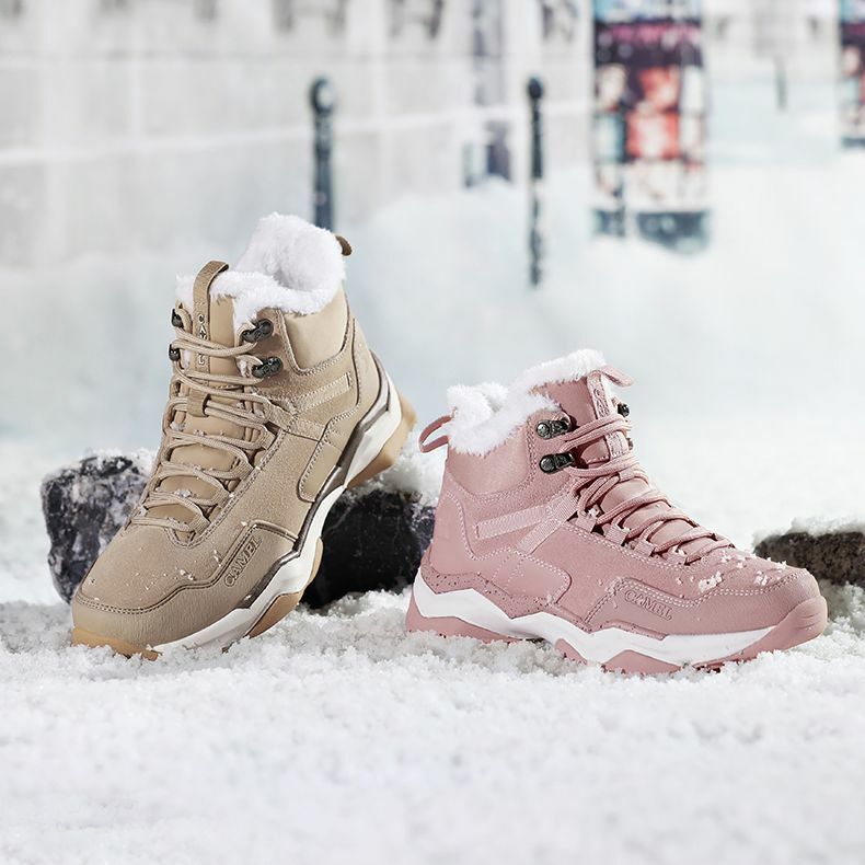 Goldencagel-男性と女性のための滑り止めハイキングブーツ,登山靴,暖かい,冬