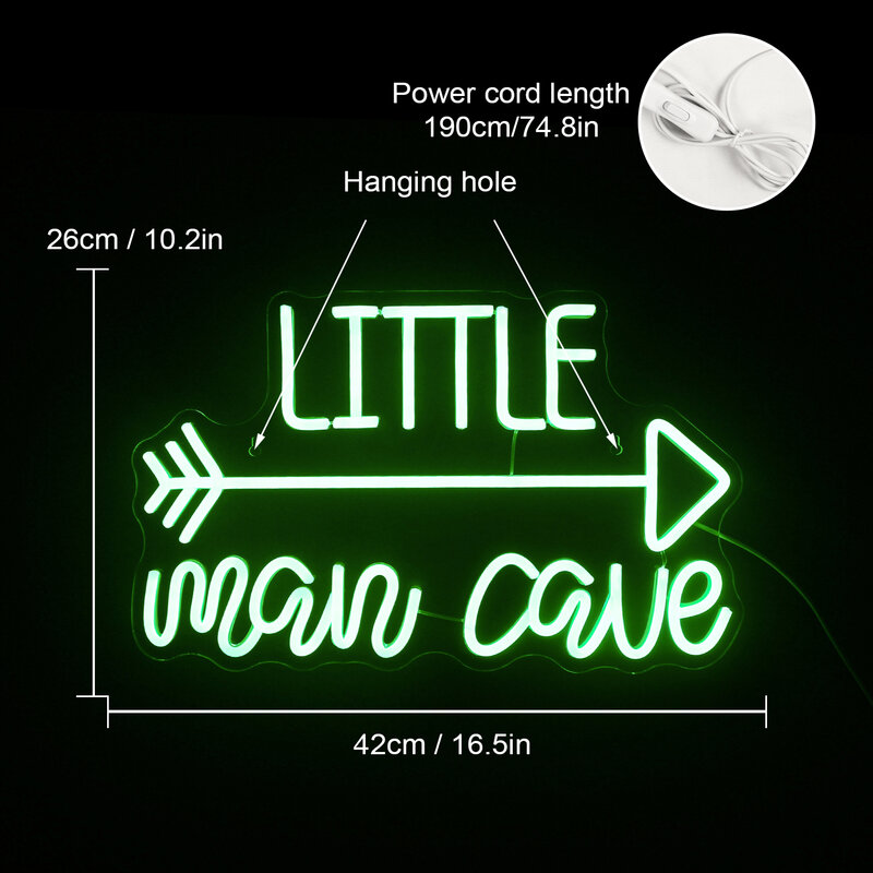 Little Man Cave Neon Sign Home Shop Bar LED Light Aesthetic Bedroom Party Art Anniversary animal Personalized Wall Decorati lamp