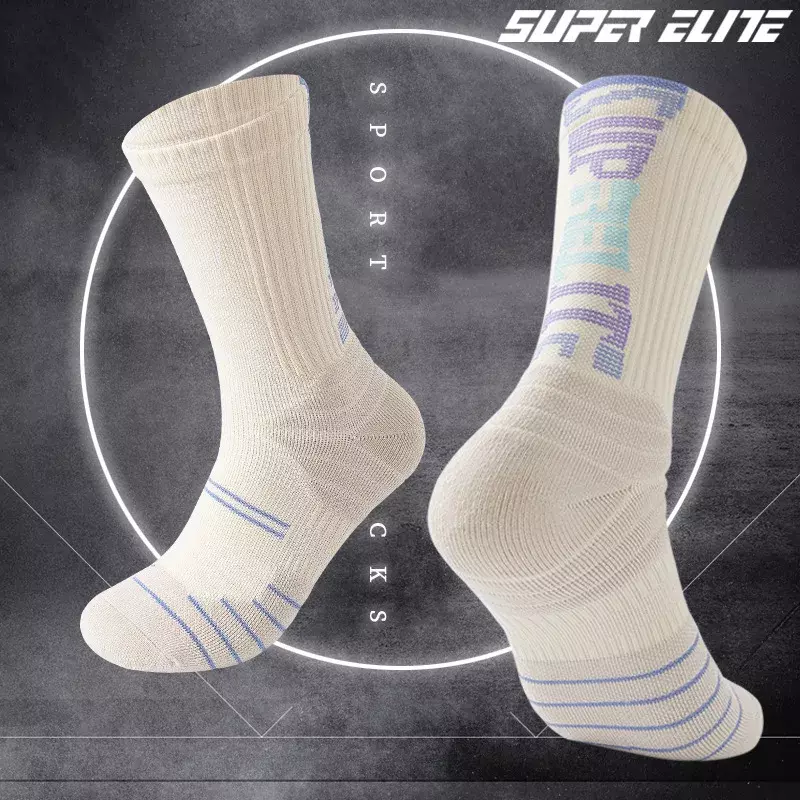 Chaussettes de basket-ball à intervalles intégrés, serviette inconnu de la sueur respirante Elite, saut réel, couple astronomique